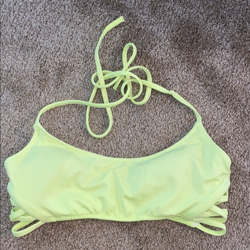 Neon yellow bikini top